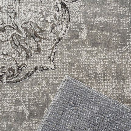 Vintage vloerkleed Ornament beige met franjes