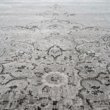 Vintage vloerkleed Ornament beige met franjes