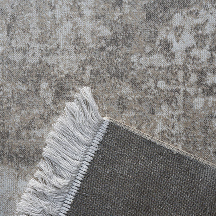 Vintage vloerkleed Smuk beige met franjes