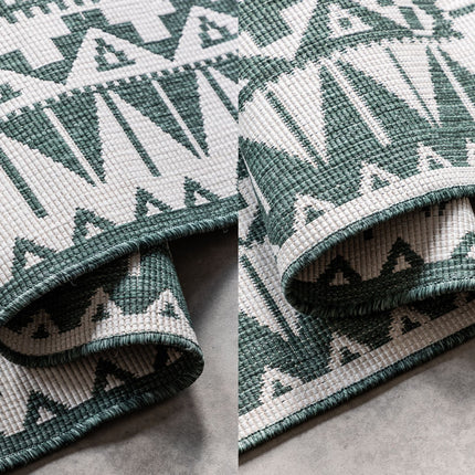 Elle Decoration Gemini omkeerbaar binnen- en buitenvloerkleed Dynamic Groen - Vloerkledenloods