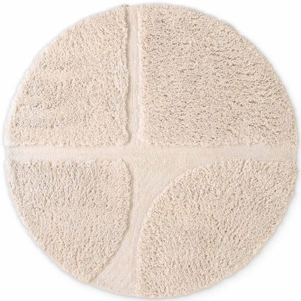 Ted Baker Lambeth hoogpolig vloerkleed rond Jasper Crème - Vloerkledenloods