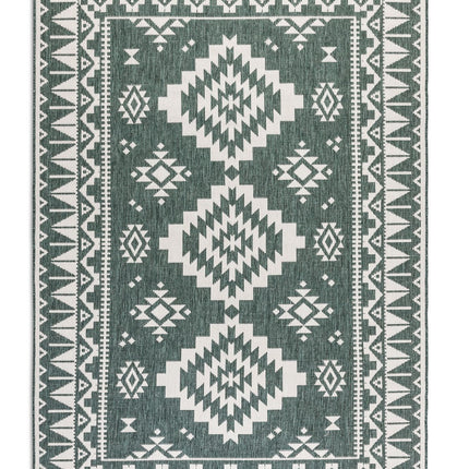 Elle Decoration Gemini omkeerbaar binnen- en buitenvloerkleed Dynamic Groen - Vloerkledenloods