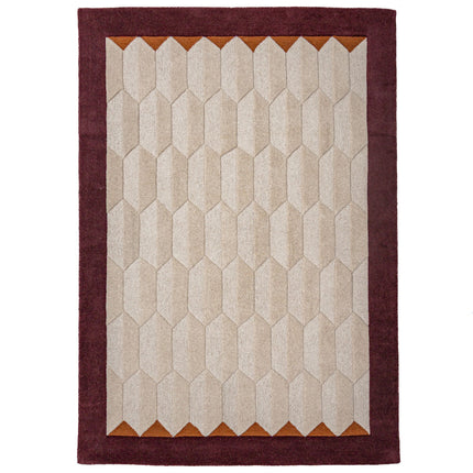 Flair Rugs wollen vloerkleed Apex Border Burgundy