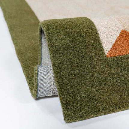 Flair Rugs wollen vloerkleed Apex Border Groen