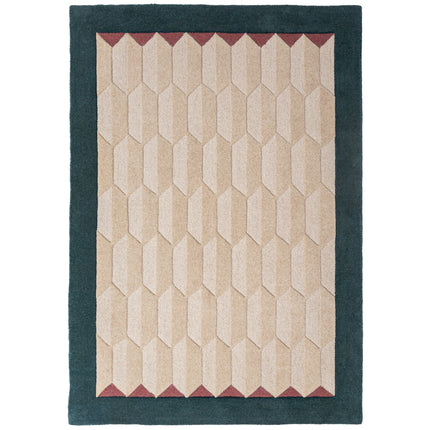 Flair Rugs wollen vloerkleed Apex Border Teal