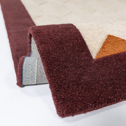 Flair Rugs wollen vloerkleed Apex Border Burgundy