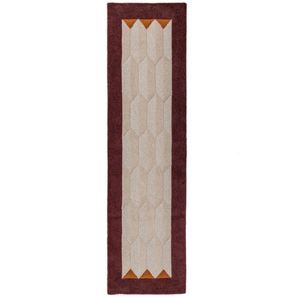 Flair Rugs wollen loper Apex Border Burgundy