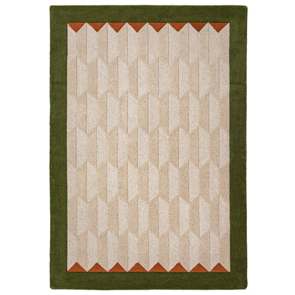 Flair Rugs wollen vloerkleed Apex Border Groen