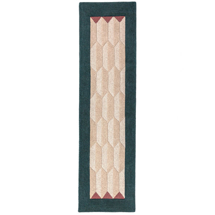 Flair Rugs wollen loper Apex Border Teal