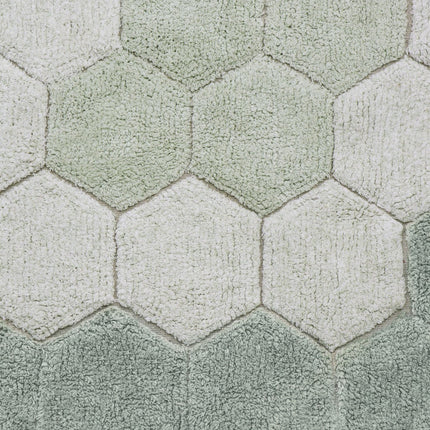 Lorena Canals wasbaar vloerkleed Round Honeycomb Blauw Salie