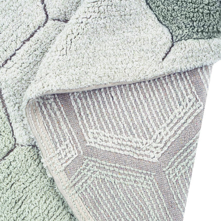 Lorena Canals wasbaar vloerkleed Round Honeycomb Blauw Salie