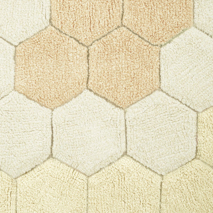 Lorena Canals wasbaar vloerkleed Round Honeycomb Golden