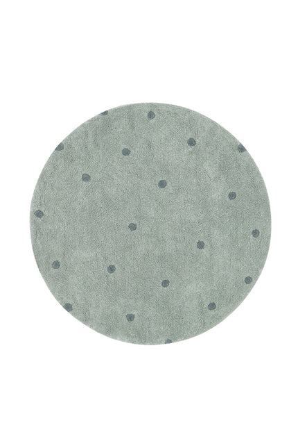 Lorena Canals wasbaar vloerkleed Round Dot Blauw Salie