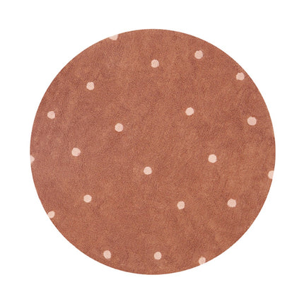 Lorena Canals wasbaar vloerkleed Round Dot Chestnut