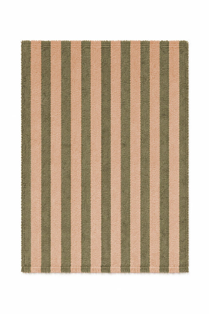 Lorena Canals Cabana Lines katoenen loper Stripes Roze/Kaki