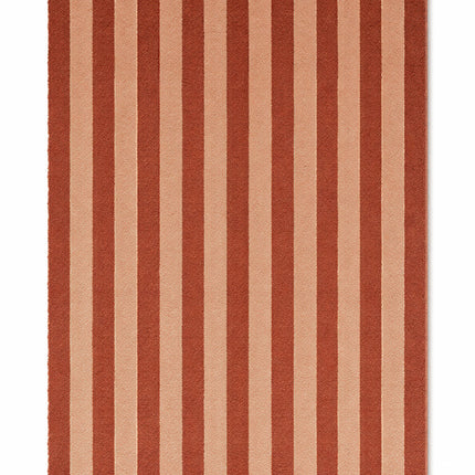 Lorena Canals Cabana Lines katoenen vloerkleed Stripes New Terracotta/Pink Sand