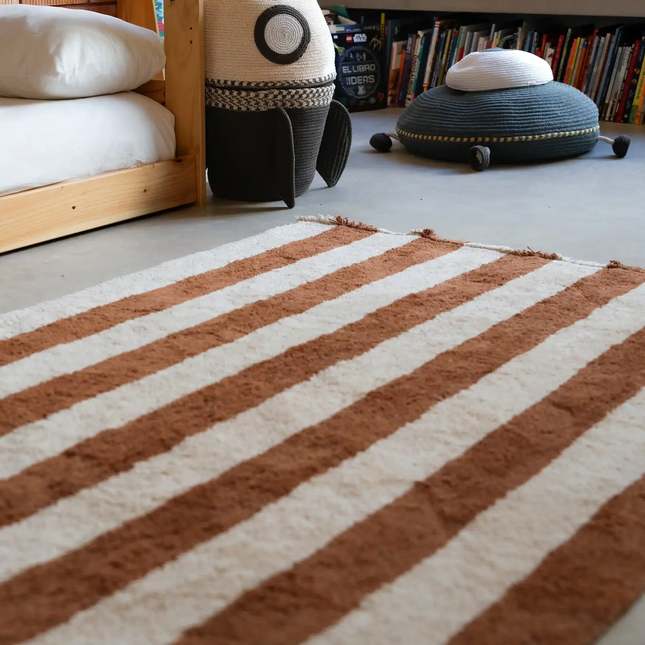 Lorena Canals Cabana Lines katoenen vloerkleed Stripes Naturel/Toffee