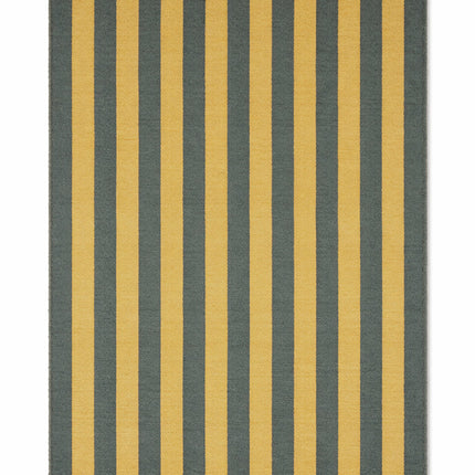 Lorena Canals Cabana Lines katoenen loper Stripes Terrazzo Green/Dark Honey