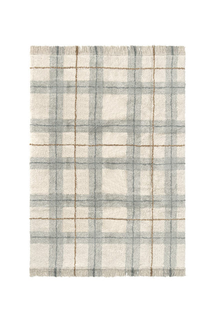 Lorena Canals wasbaar vloerkleed Tartan Blauw Salie