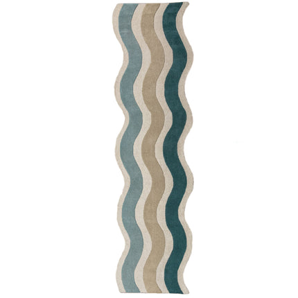 Flair Rugs wollen loper Cascade Blauw