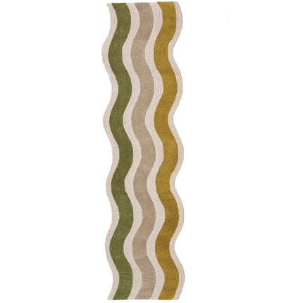 Flair Rugs wollen loper Cascade Groen