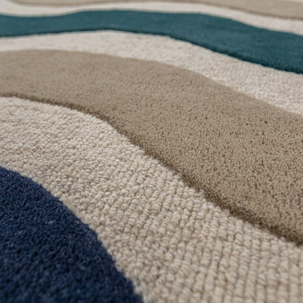 Flair Rugs wollen vloerkleed Cascade Blauw
