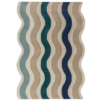 Flair Rugs wollen vloerkleed Cascade Blauw