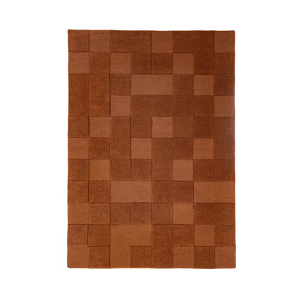 Flair Rugs wollen vloerkleed Checkerboard Terracotta