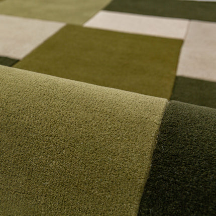 Flair Rugs wollen vloerkleed Collage Groen