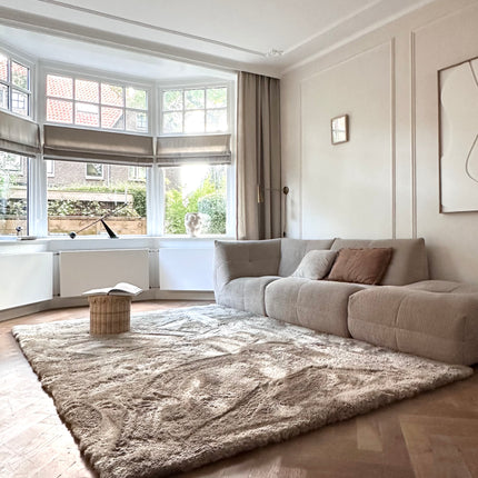 Hoogpolig vloerkleed Odelia stone - Interieur05