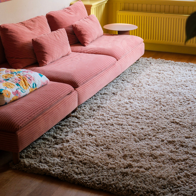 Hoogpolig vloerkleed Pilo groen/beige polyester Interieur05