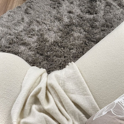 Hoogpolig vloerkleed Nika antraciet polyester - Interieur05