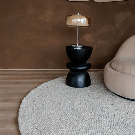 Rond Wollen Vloerkleed Palermo Beige/Grijs Eva Interior