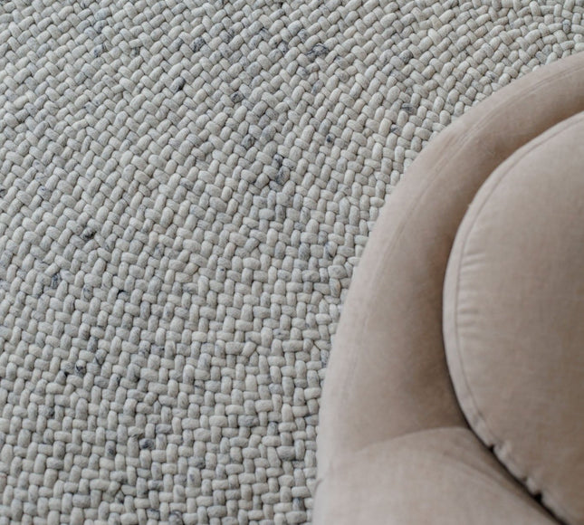 Rond Wollen Vloerkleed Palermo Beige/Grijs Eva Interior