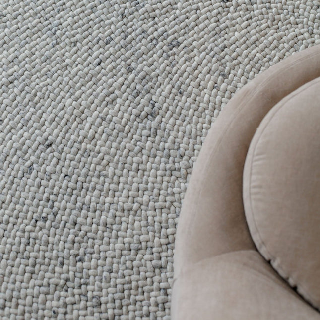 Rond Wollen Vloerkleed Palermo Beige/Grijs Eva Interior