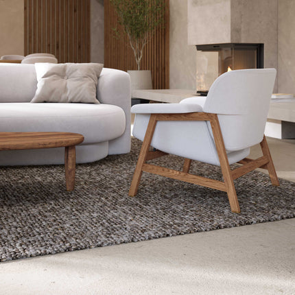 Wollen vloerkleed Ajour White warp nr.228 Basic Pallio by Brinker