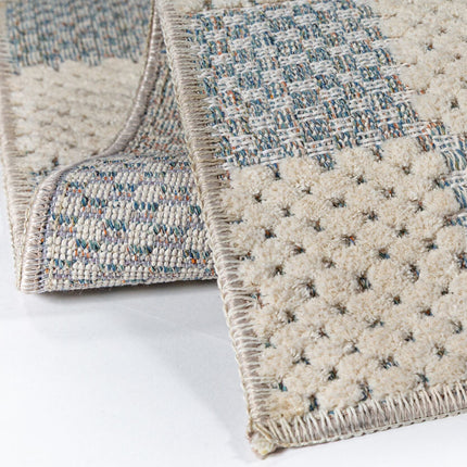 Flair Rugs katoenen loper Muted Checkerboard Blauw