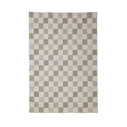 Flair Rugs katoenen vloerkleed Muted Checkerboard Groen