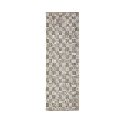 Flair Rugs katoenen loper Muted Checkerboard Groen