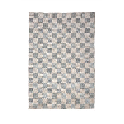 Flair Rugs katoenen vloerkleed Muted Checkerboard Blauw
