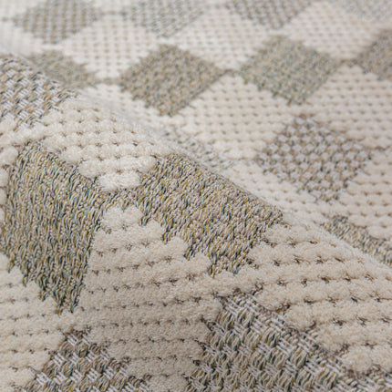 Flair Rugs katoenen loper Muted Checkerboard Groen