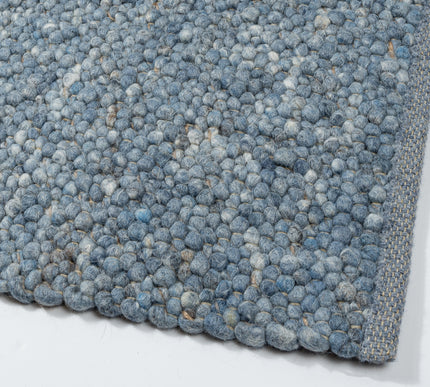 Wollen vloerkleed Marina blauw 250 - Eva Interior