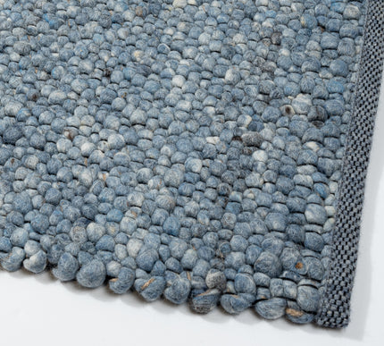 Wollen vloerkleed Bergamo 250 blauw - Eva Interior