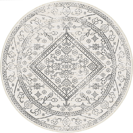 Rond buitenkleed Nova zwart/wit - Interieur05