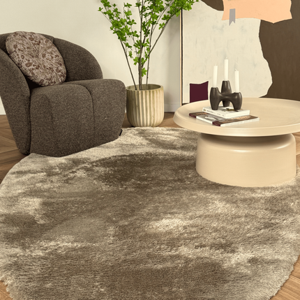 Organisch hoogpolig vloerkleed Odelia stone - Interieur05