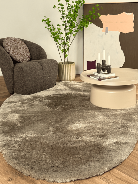 Organisch hoogpolig vloerkleed Odelia stone - Interieur05