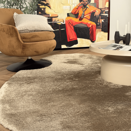 Organisch hoogpolig vloerkleed Odelia bruin/taupe - Interieur05