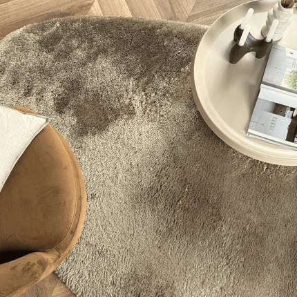 Organisch hoogpolig vloerkleed Odelia bruin/taupe - Interieur05
