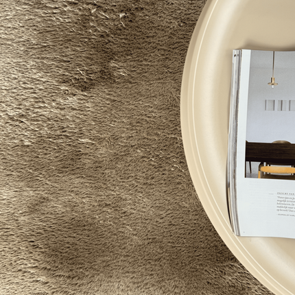Organisch hoogpolig vloerkleed Odelia bruin/taupe - Interieur05
