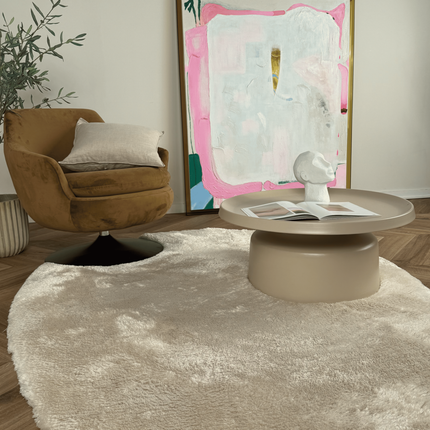Organisch hoogpolig vloerkleed Odelia beige/wit - Interieur05
